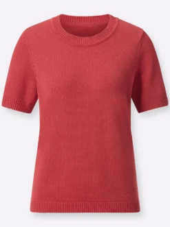 Kurzarmpullover mit Rippabschlüssen