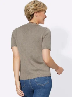 Kurzarmpullover mit Rippabschlüssen