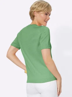 Kurzarmpullover mit Rippabschlüssen
