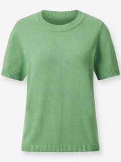 Kurzarmpullover mit Rippabschlüssen