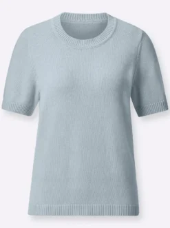 Kurzarmpullover mit Rippabschlüssen