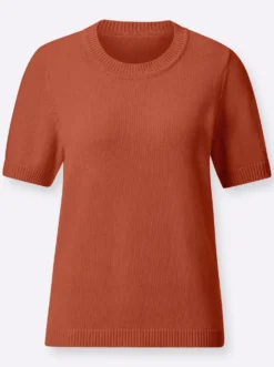 Kurzarmpullover mit Rippabschlüssen