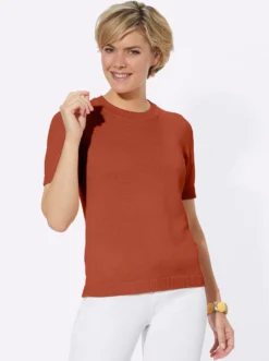 Kurzarmpullover mit Rippabschlüssen