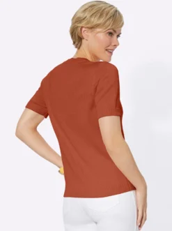 Kurzarmpullover mit Rippabschlüssen
