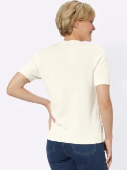 Kurzarmpullover mit Rippabschlüssen