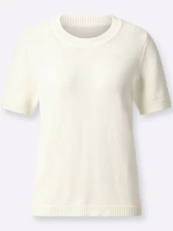 Kurzarmpullover mit Rippabschlüssen