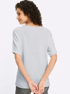 Kurzarmpullover mit Rollkanten