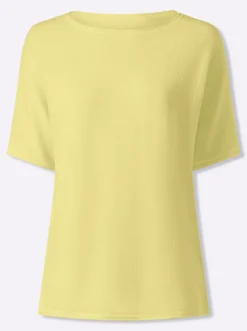 Kurzarmpullover mit Rollkanten