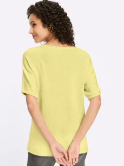 Kurzarmpullover mit Rollkanten