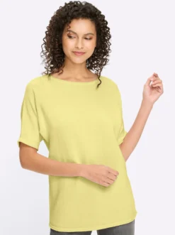 Kurzarmpullover mit Rollkanten