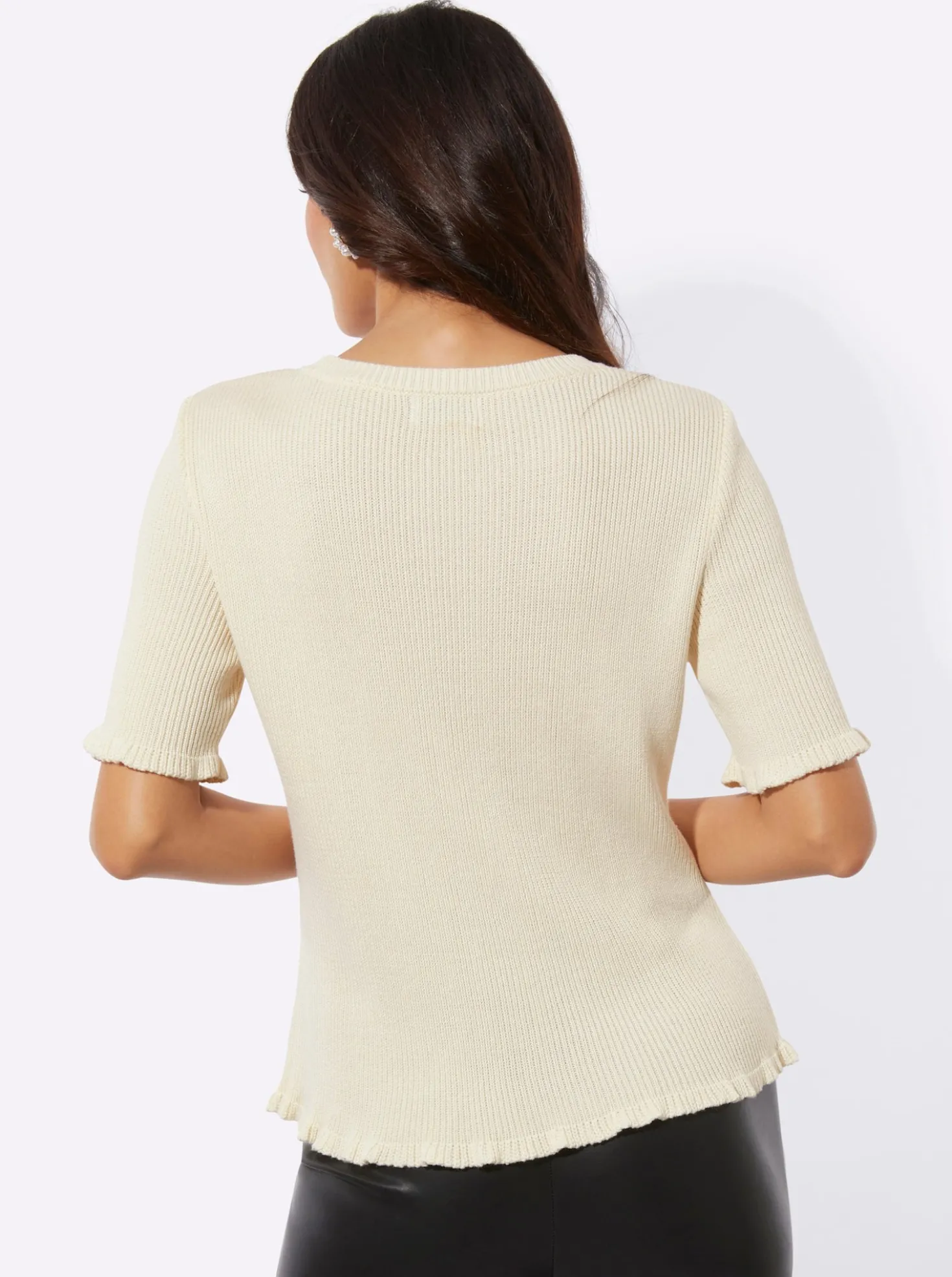 Kurzarmpullover mit Viskose
