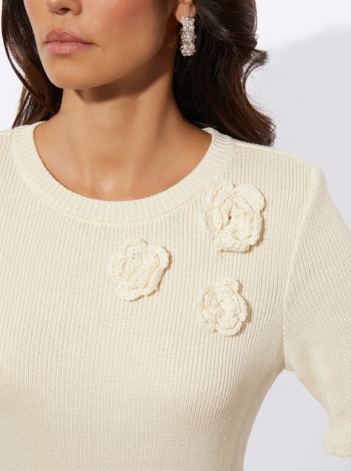 Kurzarmpullover mit Viskose