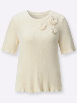 Kurzarmpullover mit Viskose