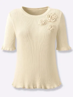 Kurzarmpullover mit Viskose