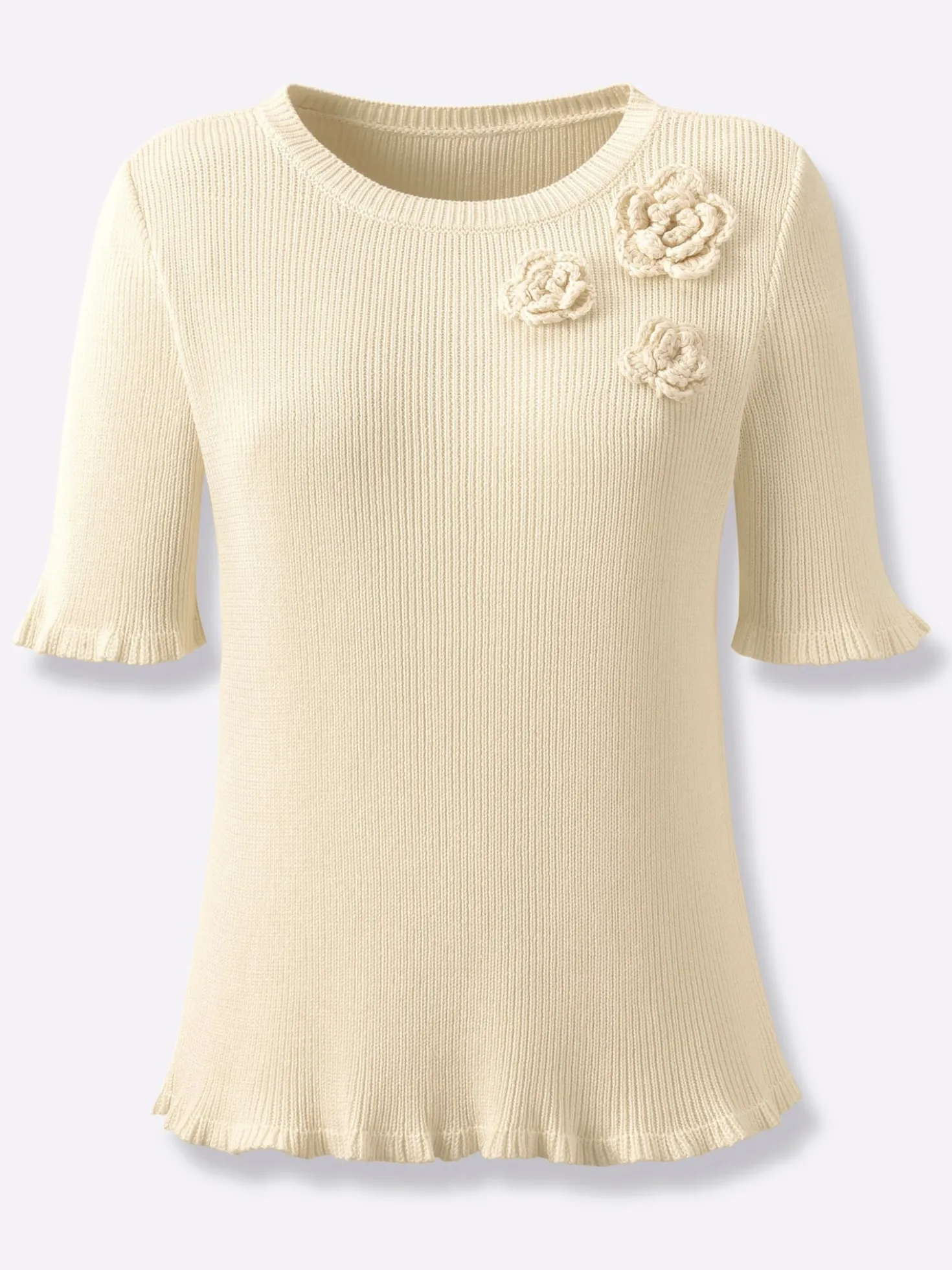 Kurzarmpullover mit Viskose