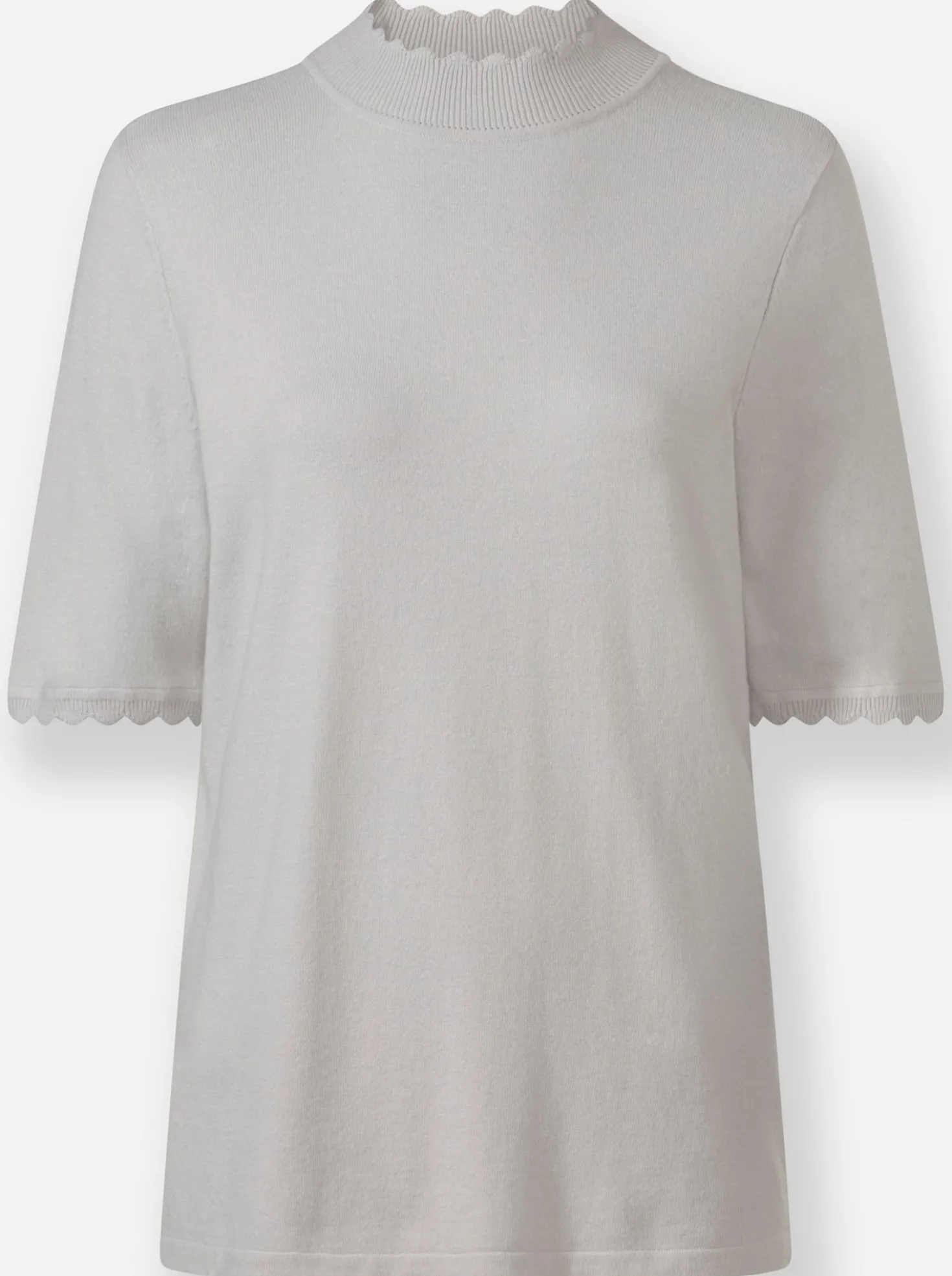 Kurzarmpullover mit Wellenkanten