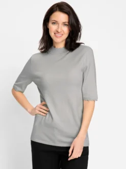 Kurzarmpullover mit Wellenkanten