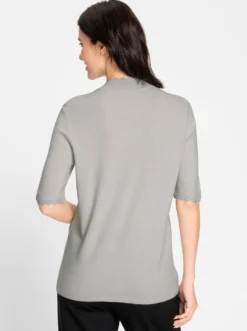 Kurzarmpullover mit Wellenkanten