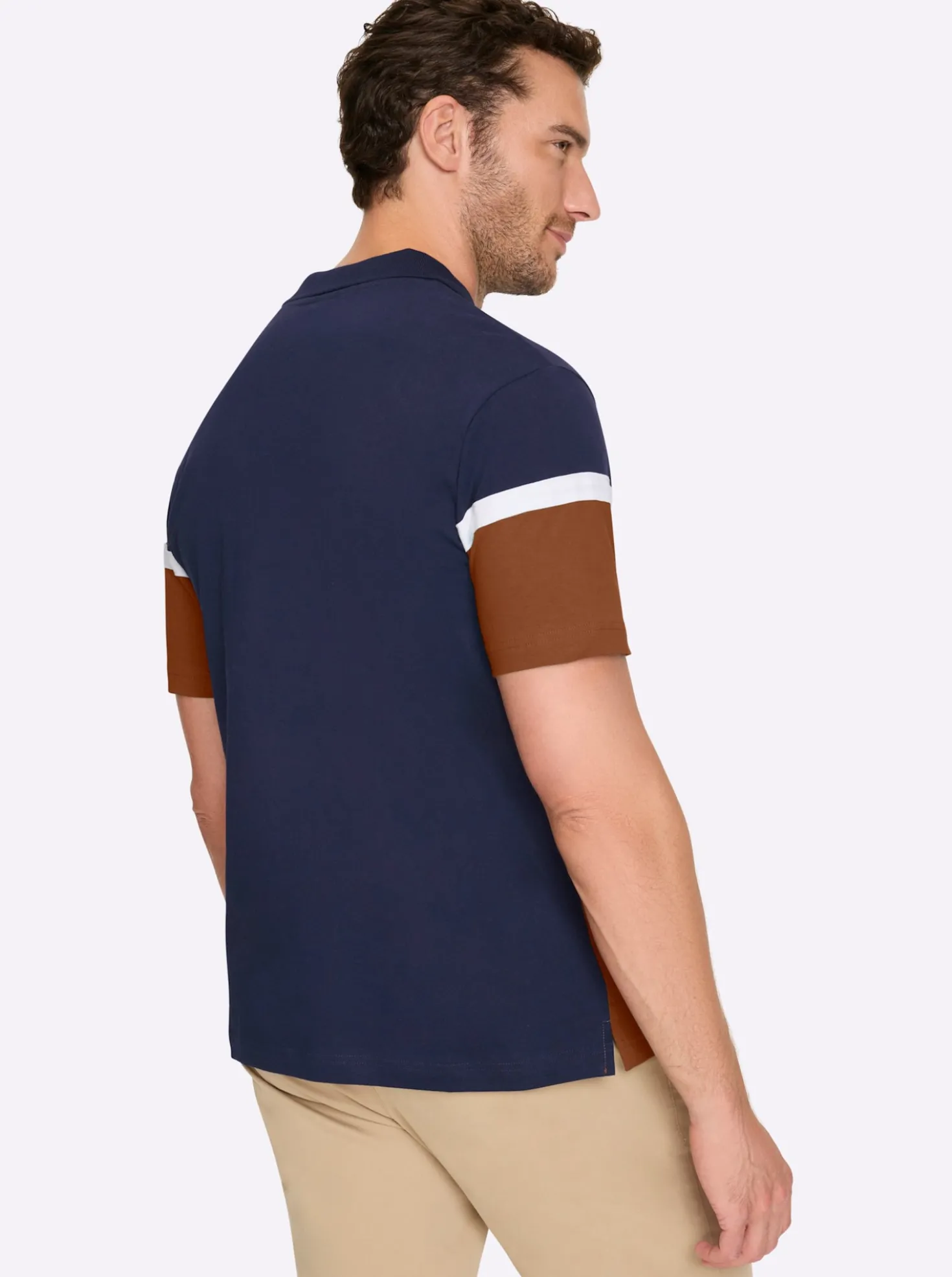 Kurzarmshirt aus Baumwolle. Colour Blocking