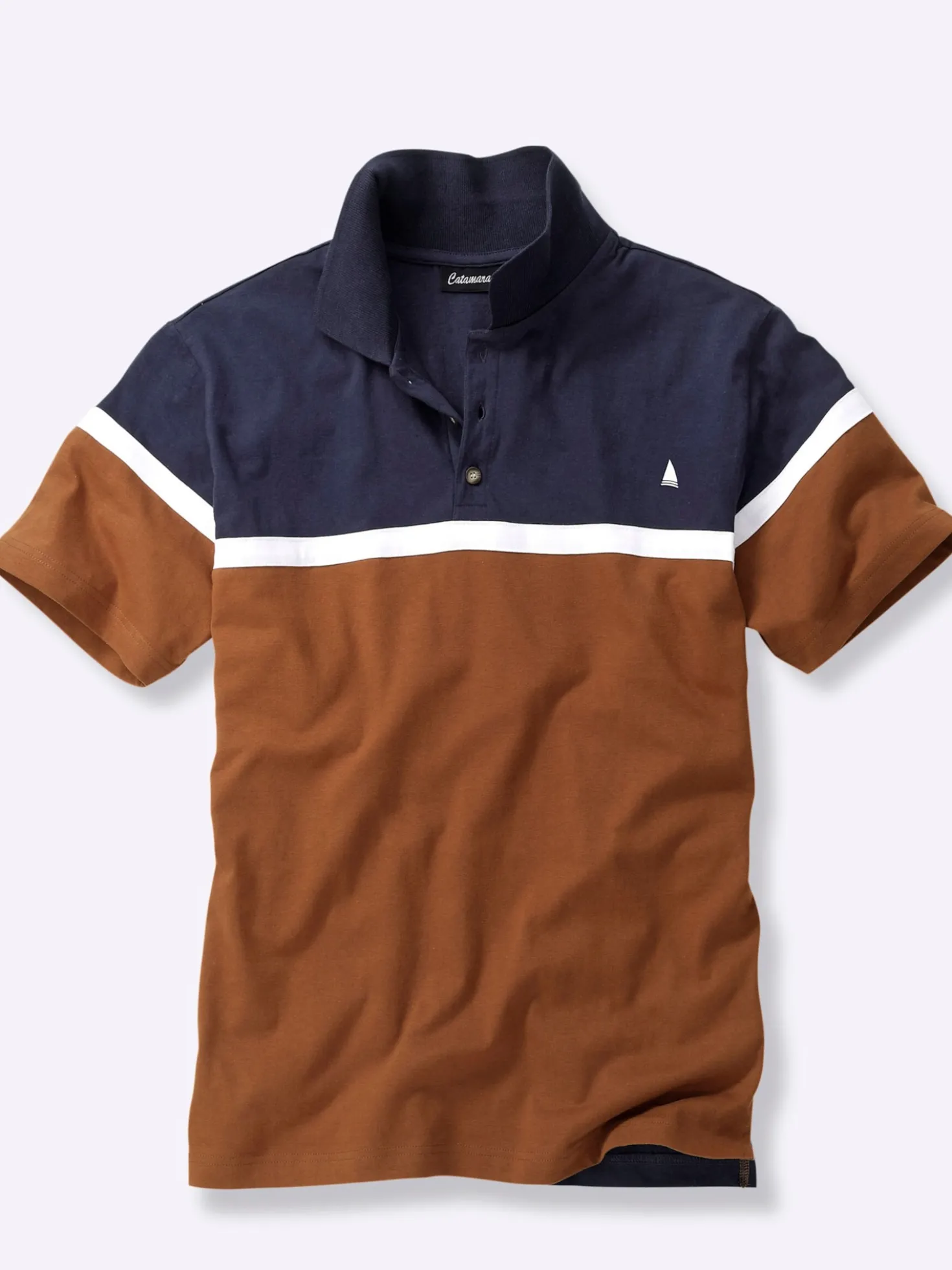 Kurzarmshirt aus Baumwolle. Colour Blocking