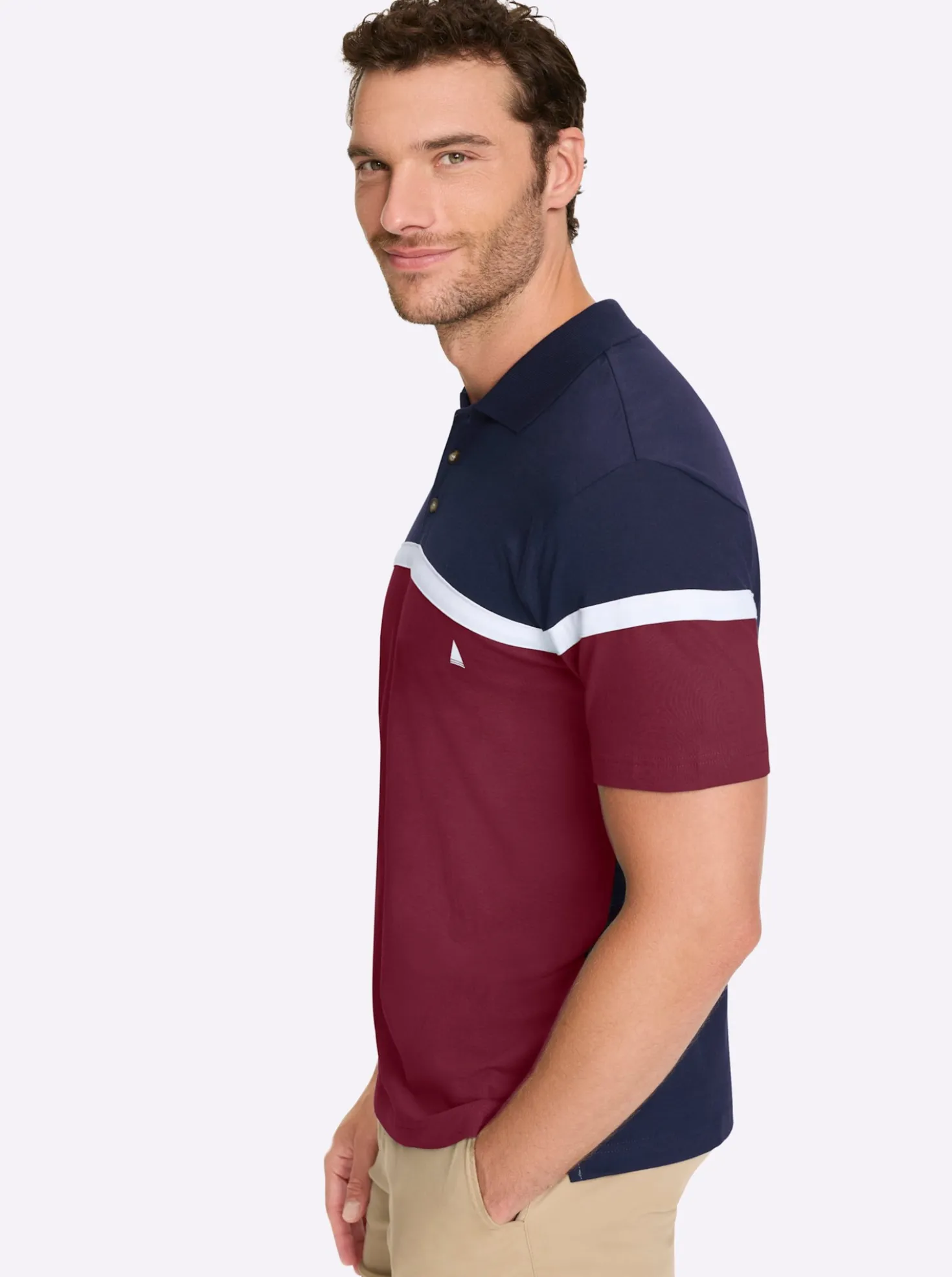 Kurzarmshirt aus Baumwolle. Colour Blocking