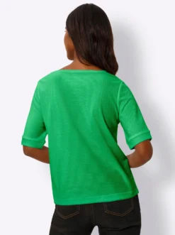 Kurzarmshirt aus Strukturware