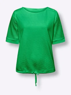 Kurzarmshirt aus Strukturware