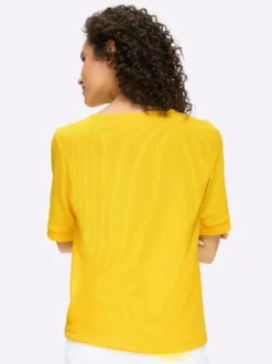 Kurzarmshirt aus Strukturware