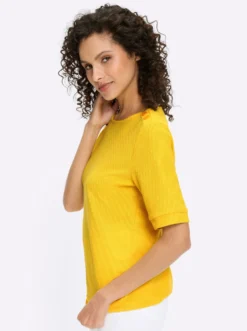 Kurzarmshirt aus Strukturware