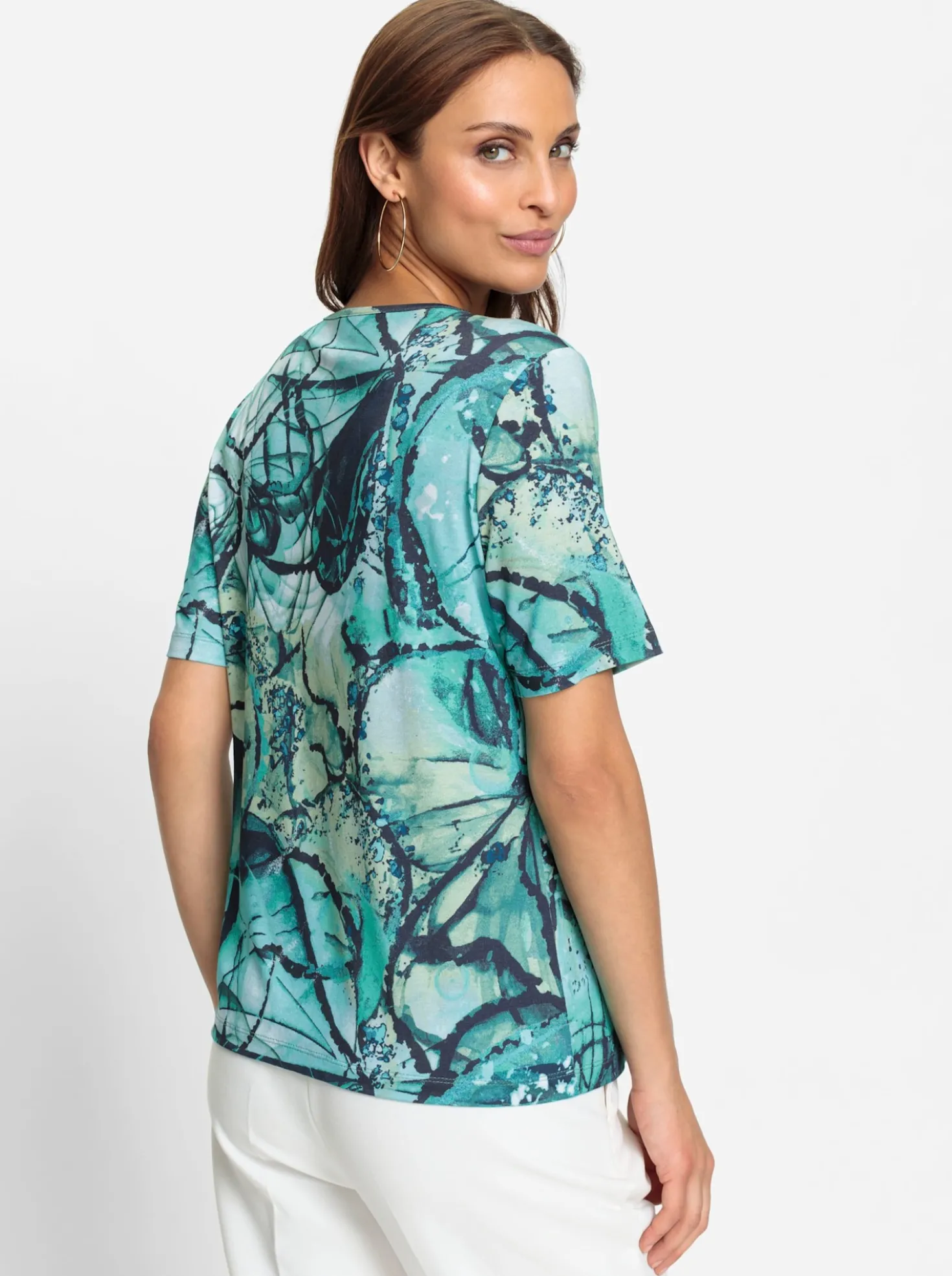 Kurzarmshirt im floralen Druck-Dessin