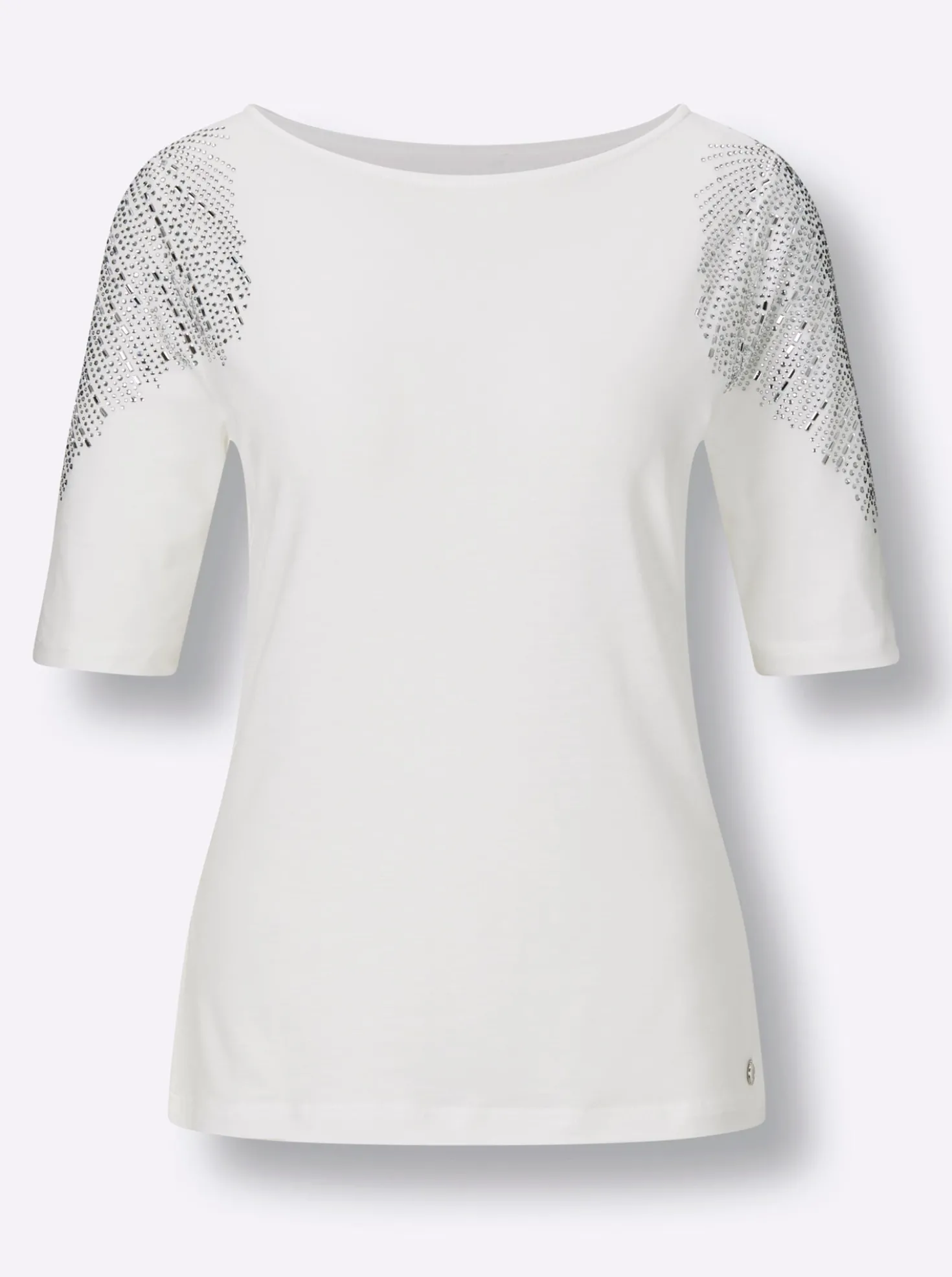 Kurzarmshirt im geschmeidigen Materialmix