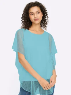 Kurzarmshirt im Poncho-Stil