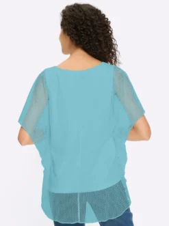 Kurzarmshirt im Poncho-Stil