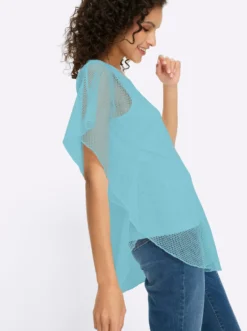 Kurzarmshirt im Poncho-Stil