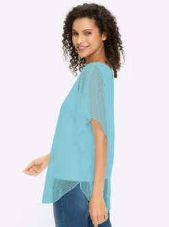 Kurzarmshirt im Poncho-Stil