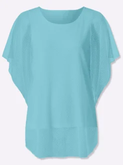Kurzarmshirt im Poncho-Stil