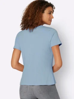 Kurzarmshirt in elastischer Ripp-Qualität
