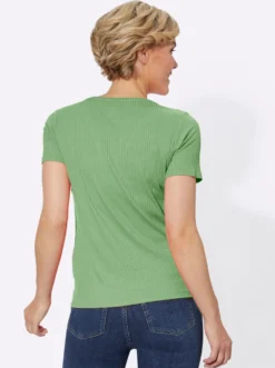 Kurzarmshirt in elastischer Ripp-Qualität
