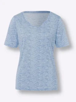 Kurzarmshirt in Melange-Optik