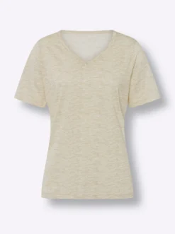 Kurzarmshirt in Melange-Optik