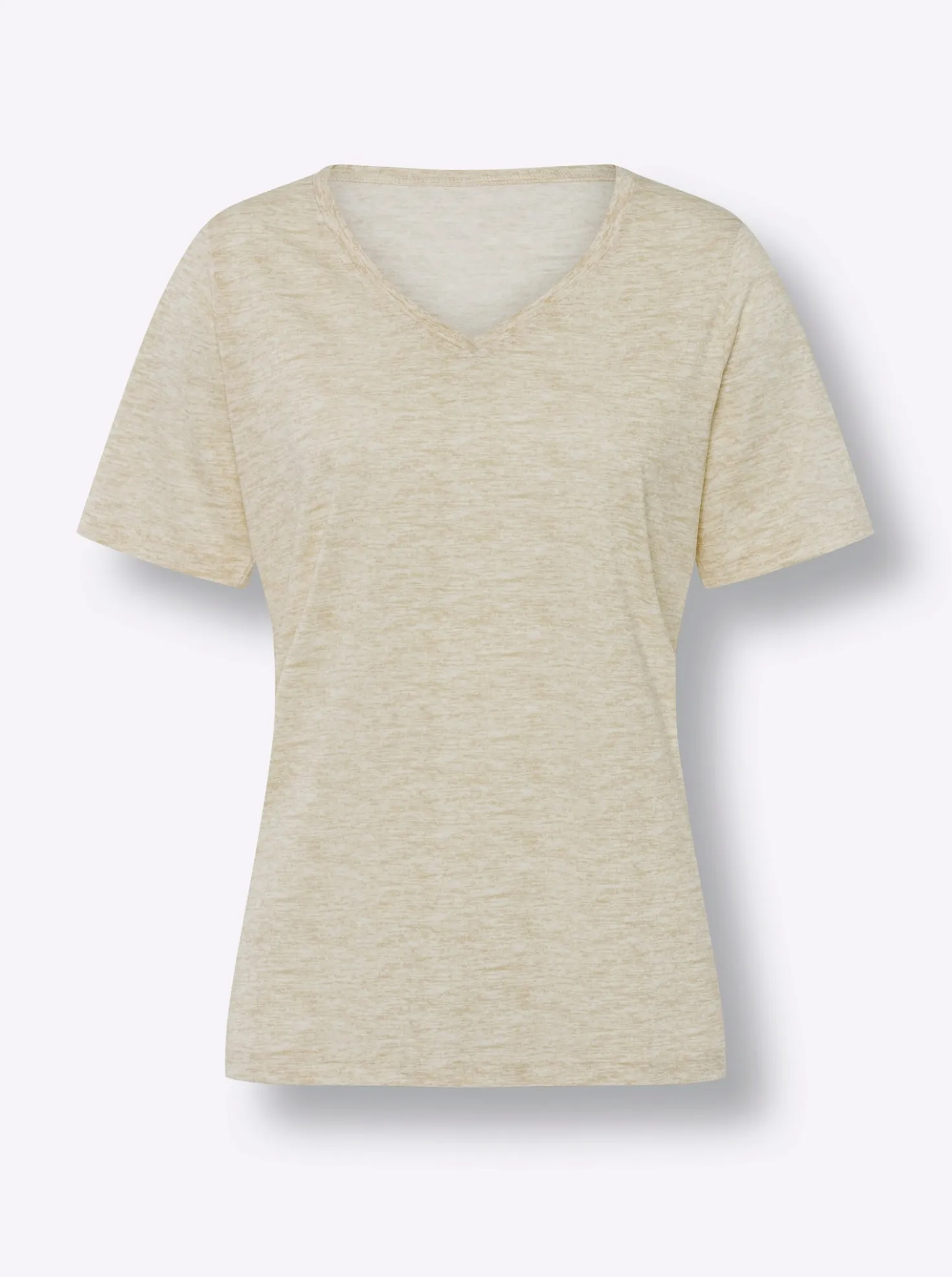 Kurzarmshirt in Melange-Optik