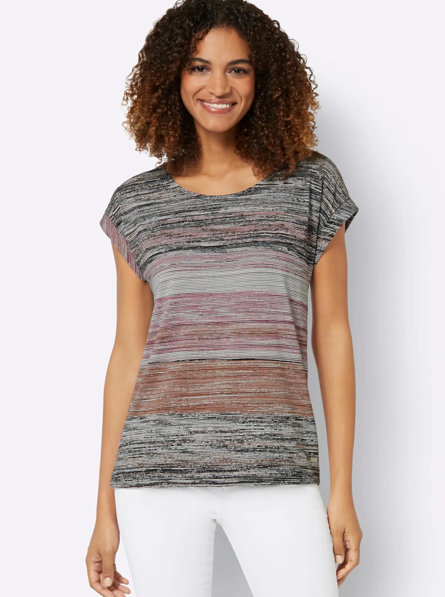 Kurzarmshirt in Viskose-Stretch-Qualität