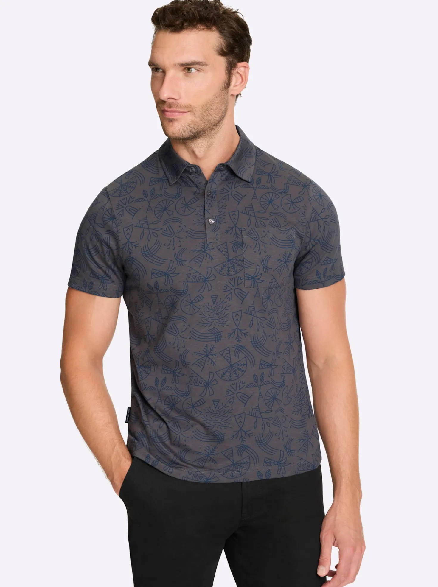 Kurzarmshirt mit Allover-Print