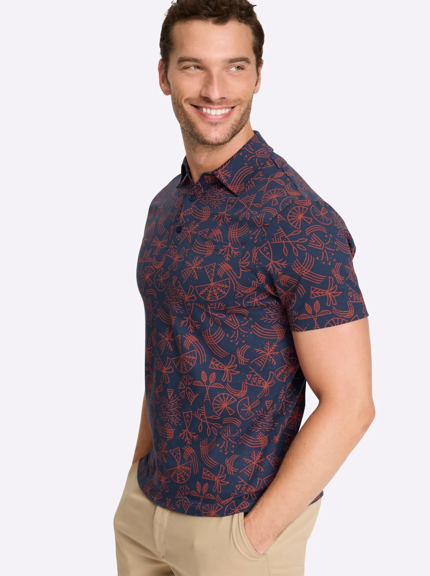 Kurzarmshirt mit Allover-Print