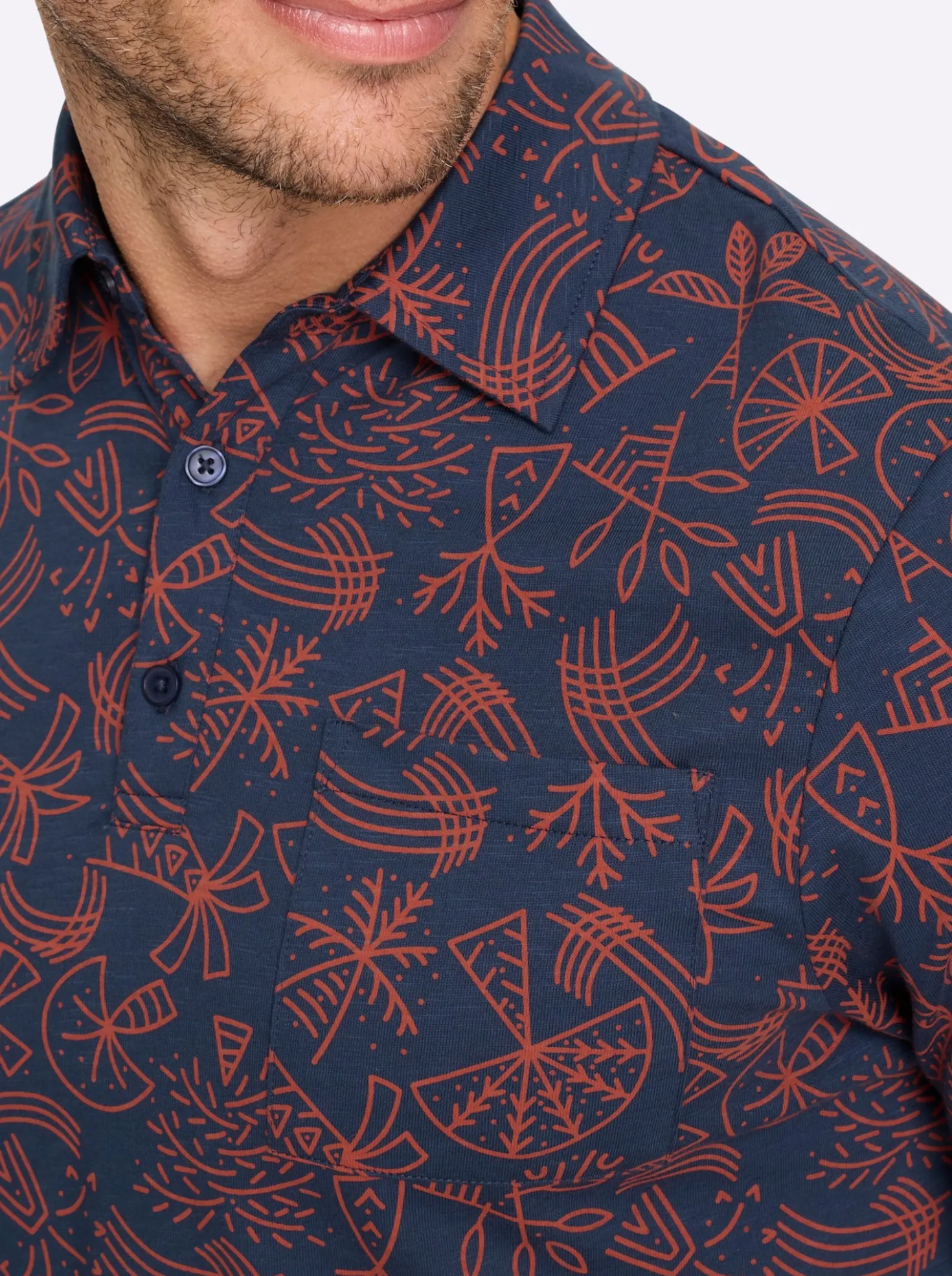 Kurzarmshirt mit Allover-Print