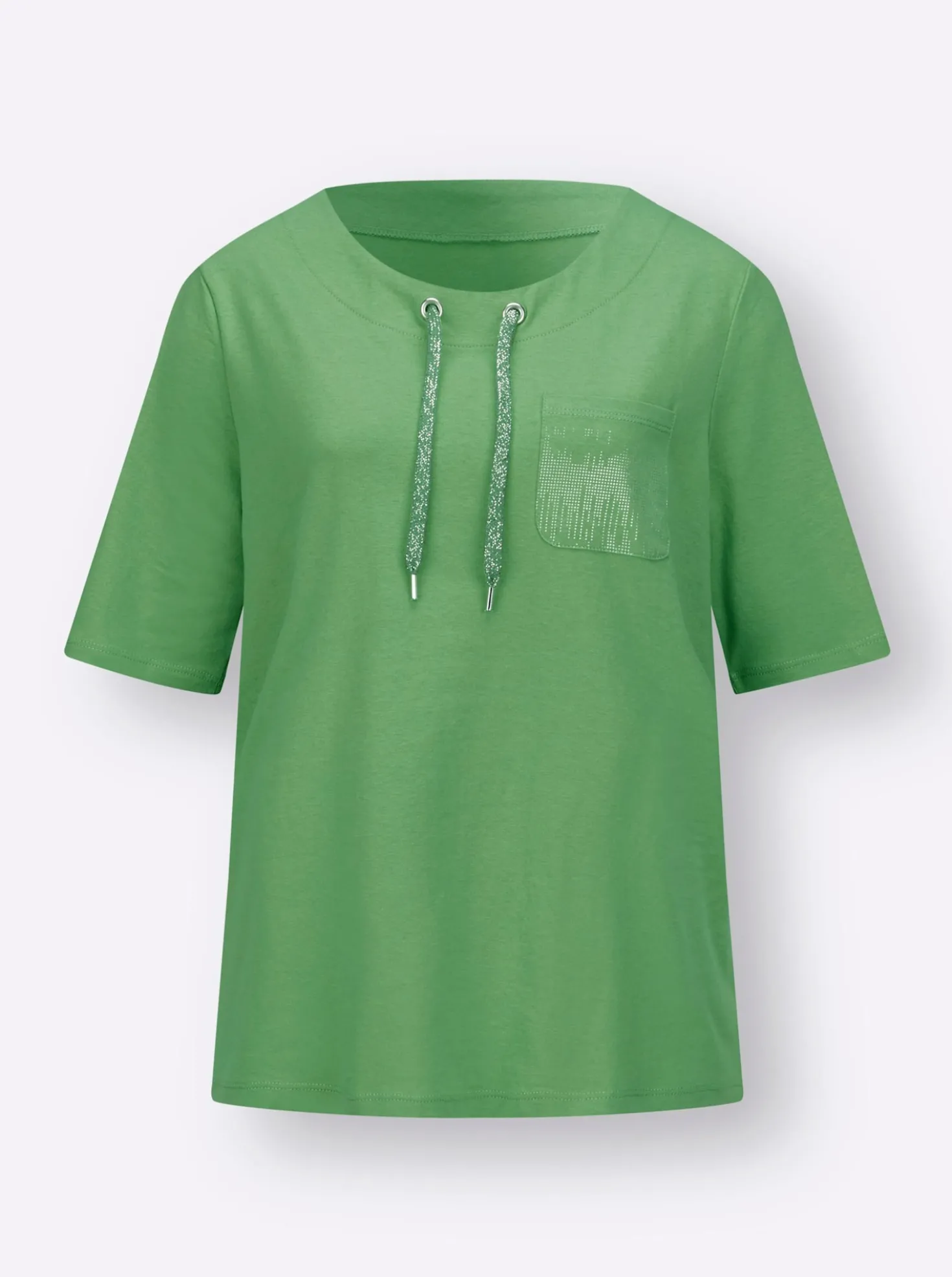 Kurzarmshirt mit Bindeband