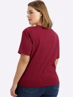 Kurzarmshirt mit Bindeband am Ausschnitt