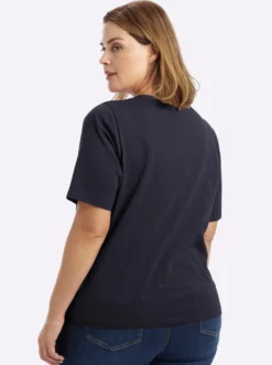 Kurzarmshirt mit Bindeband am Ausschnitt