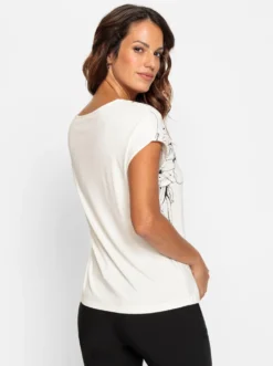Kurzarmshirt mit Blüten-Dessin