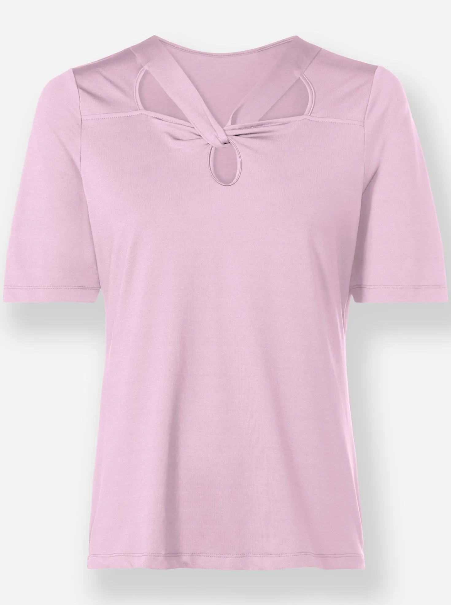 Kurzarmshirt mit Cut-outs am Ausschnitt